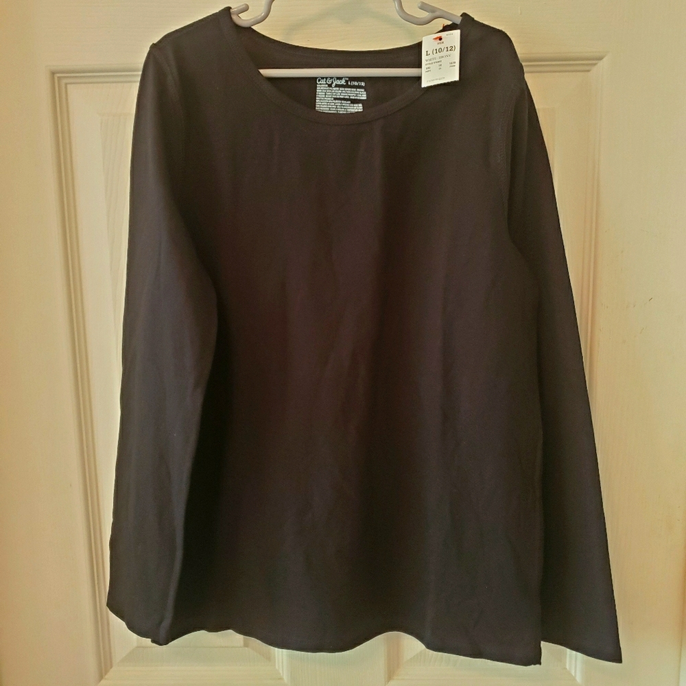 NWOT kids size large black basic long sleeve tee